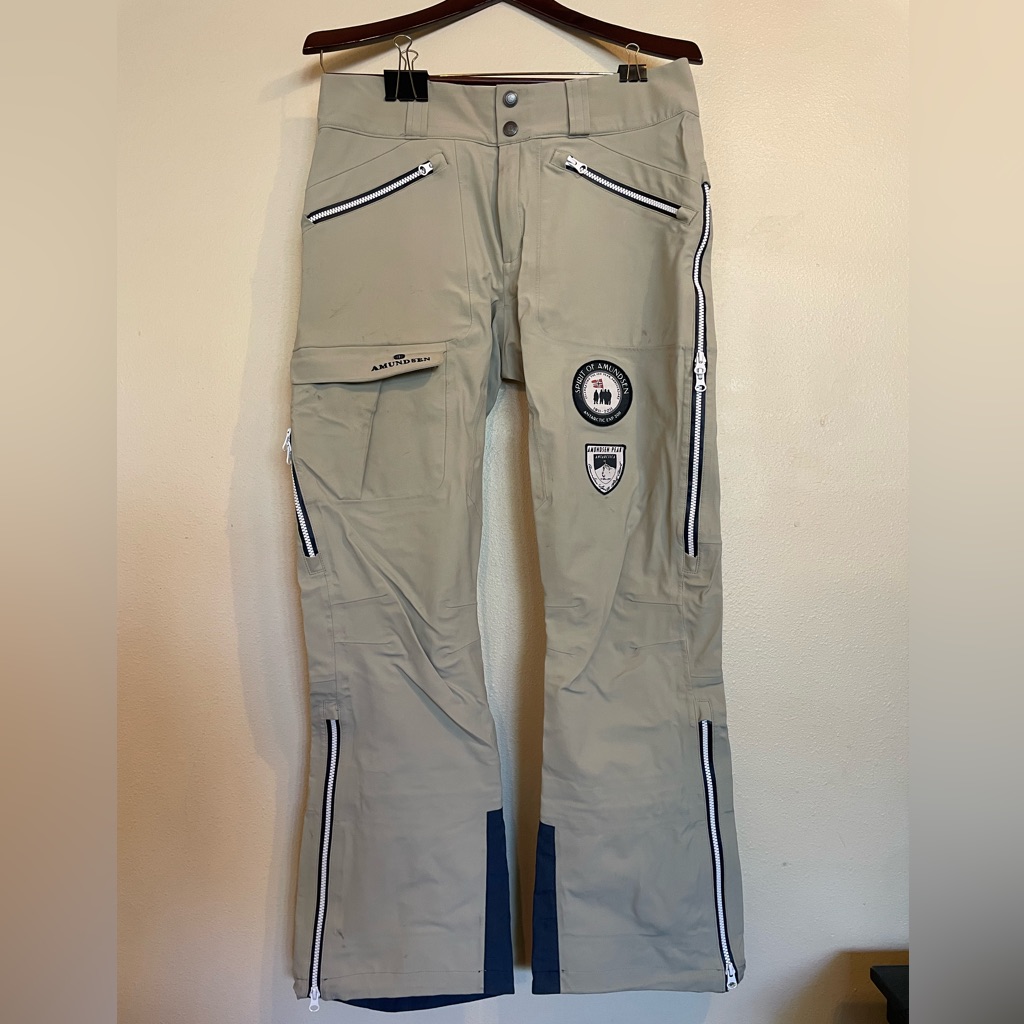 Amundsen Mens Peak Panther Shell Ski Pants, Desert Color (Beige), Large